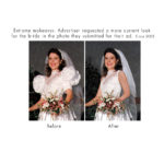 photo of bride edited to present a more current style by maureen jarrell graphic designer